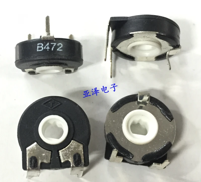 10 PCS potentiometer PT15-4.7 K adjustable potentiometer horizontal elliptical hole rotation adjustable resistance light switch brass