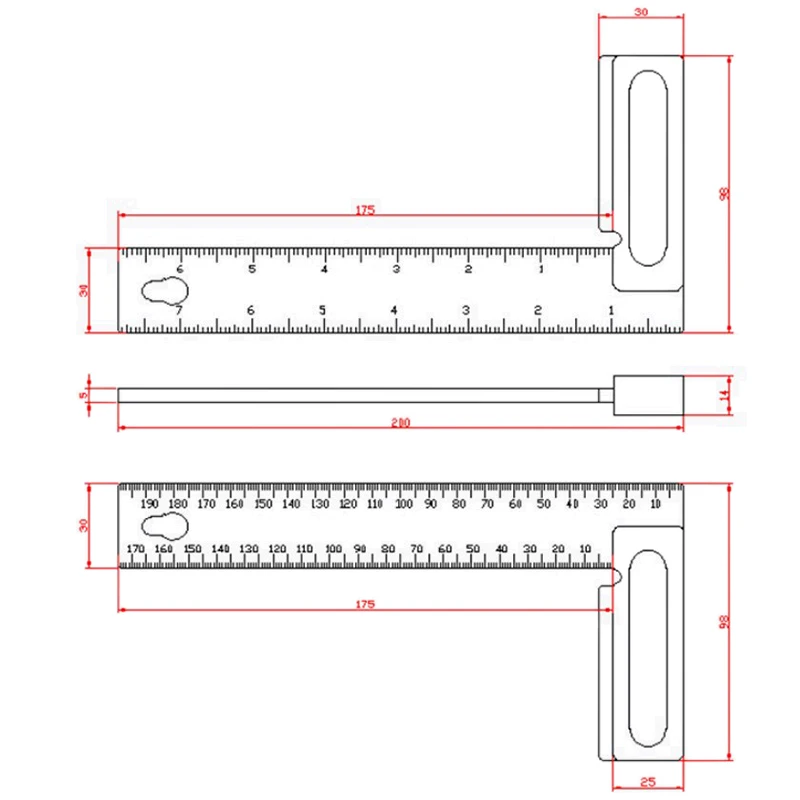 Метрическая дюймовая T-200 Деревообработка писец Алюминий скрайбирования датчик деревообрабатывающие столярные чертежник-гравер устройства