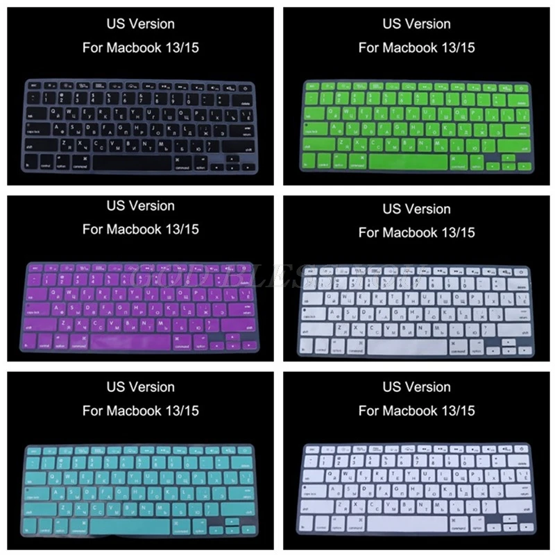 

US Version Russian Keyboard Silicone Skin Cover For Apple Macbook Air Pro 13 15