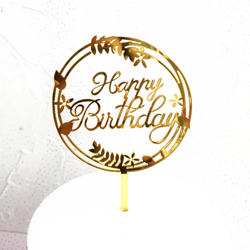 Топпер для торта «С Днем Рождения» акриловые буквы Торт Топперы вечерние принадлежности с днем рождения черный торт украшения мальчик 33 дизайна - Цвет: HB GD