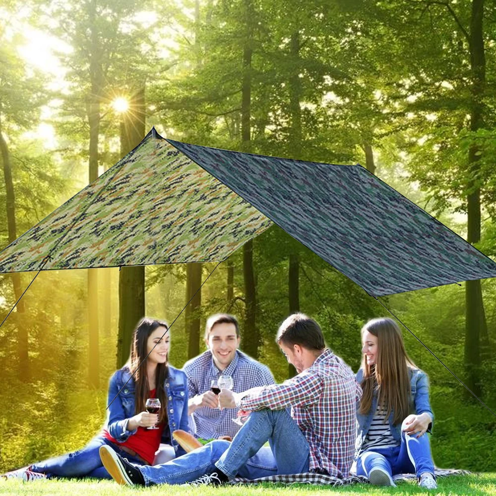 

1x1.45m/3x3m Waterproof Sun Shelter Camping Tarp Anti UV Beach Tent Awning Hiking Portable Canopy Outdoor Beach Rain Shelter D20