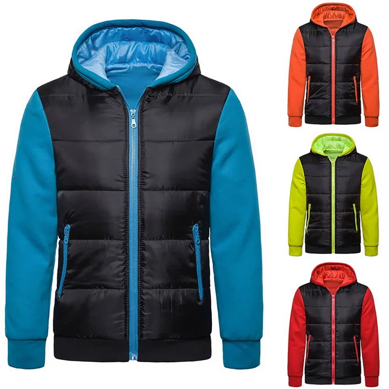 Sfit Mens Zipper Jackets Coat Thcik Warm Outwear Overcoat Men's hood winter coat Men Down Jacket Warm Hooded Jacket Casual Tops