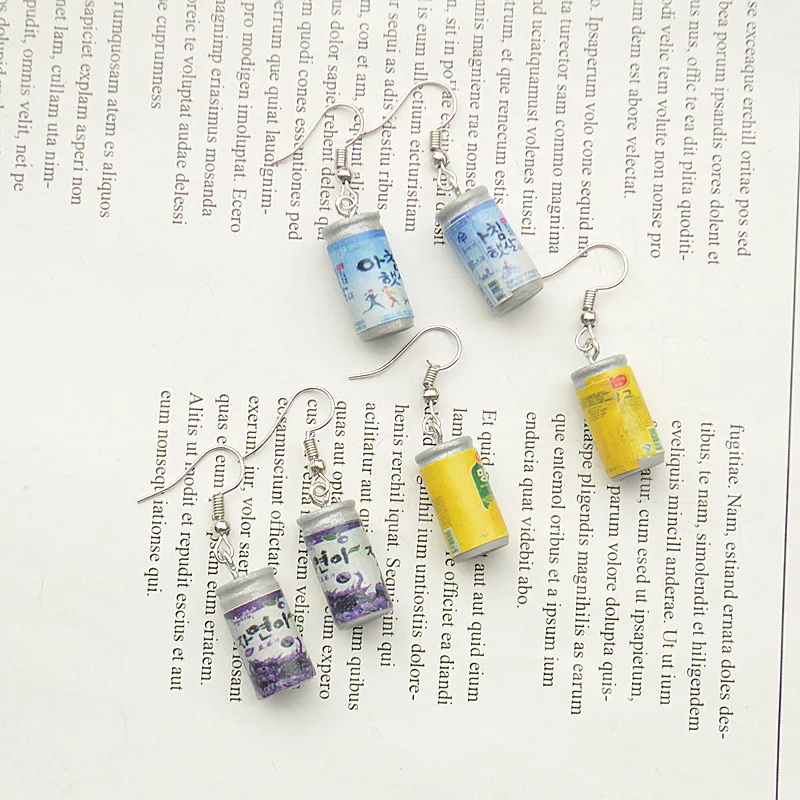 

New Summer Drink Cans Drop Earrings Unique Personality Dangle Earrings For Women Girl Fashion Funny Long Ear Jewelry Gift