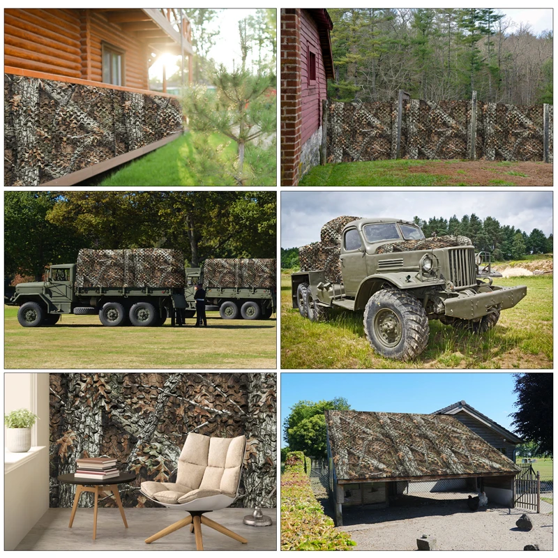 1.5m Camouflage Net Sun Shelter Tear-Resistant Polyester Oxford Hunting Shade Garden Recreation Car Cover Camping Awning Tent