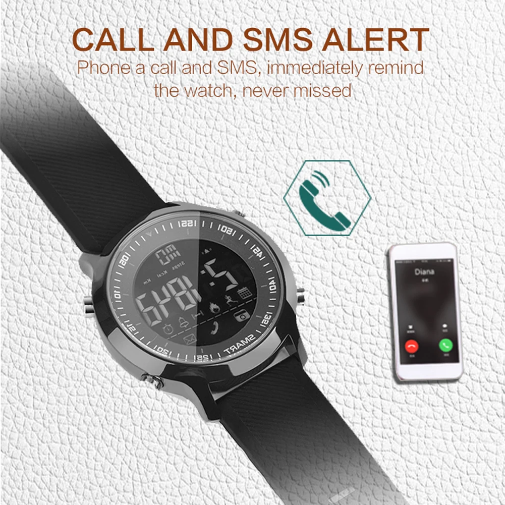

IP67 Waterproof EX18 Smart Watch Support Call and SMS alert Pedometer Sports Activities Tracker Wristwatch Smartwatch