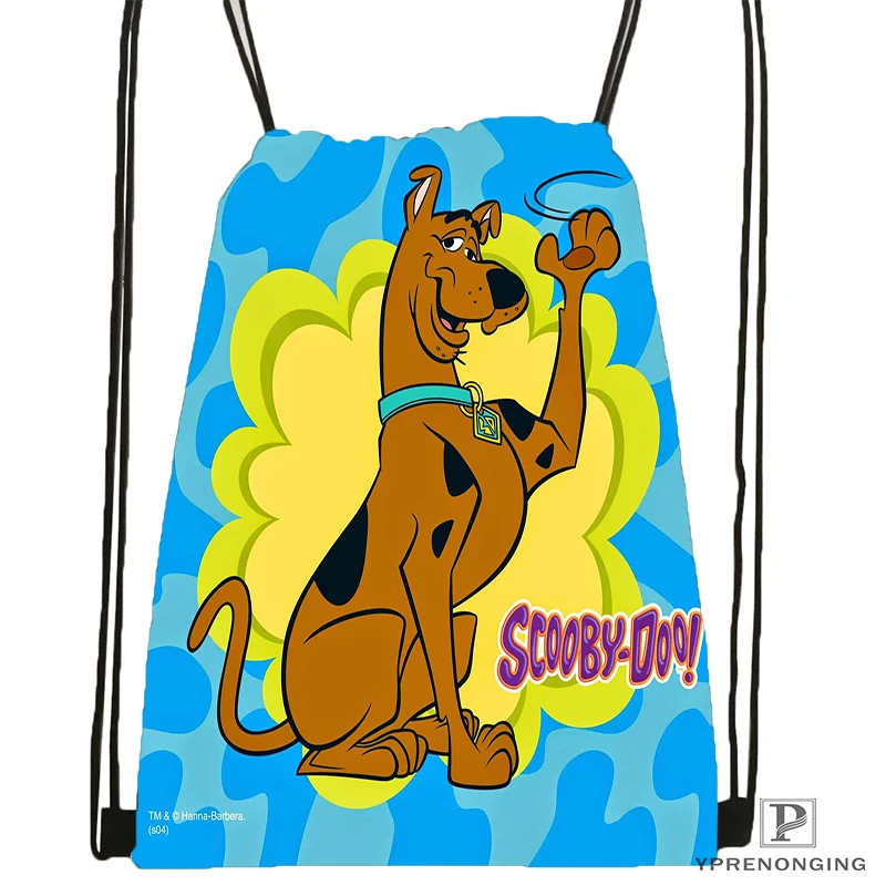 Пользовательские HD Scooby Doo походная сумка на шнурке милый рюкзак для детей(черная спинка) 31x40 см#180531-03-64