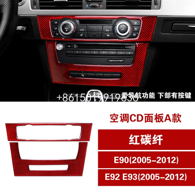 For Bmw 3 Series 2005-2012 e90 e92 Carbon Fiber Air Conditioner CD Control  Panel Plastic Cover Car Interior Accessoriers Sticker - AliExpress