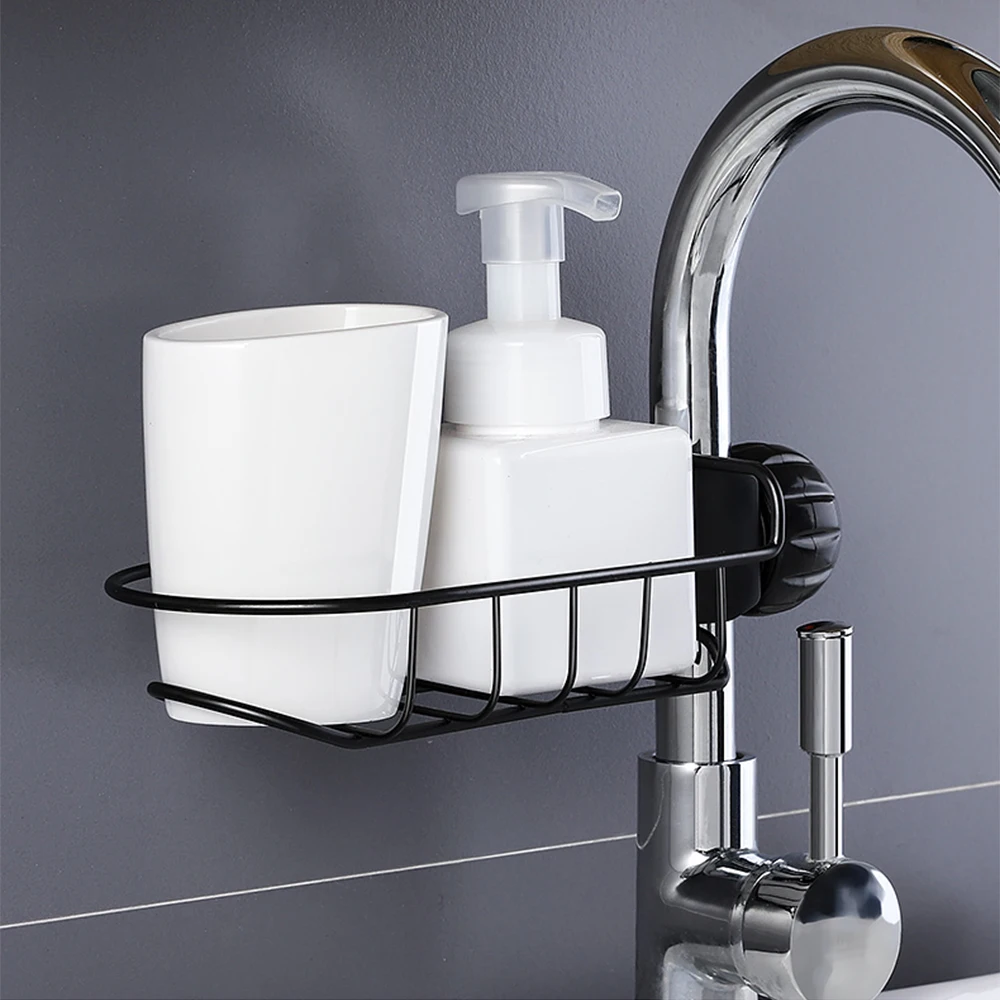 Sink Sponge Holder Faucet Storage Rack Shower Caddy For Kitchen