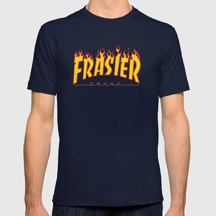 Пламенный Frasier футболка пламя Юмор мем