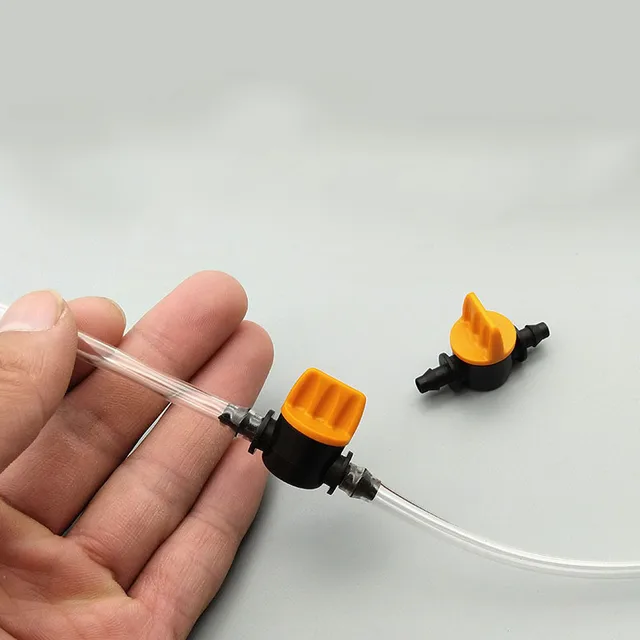 5Db 1/4 "Mini Szelepkert Csap 4/7 - 6 Mm -Es Kerti Öntözés Szögesdrótszelep -Szelep Tömlő Öntözőszerelvényekhez - Image 4