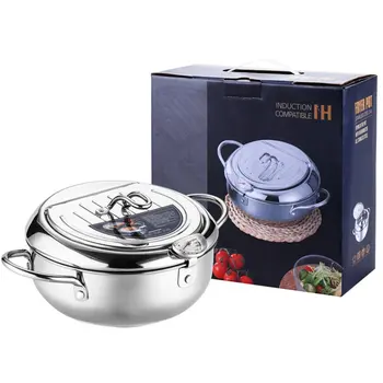 

Temperature-Controlled Japanese-Style Household Tempura Fryer Mini Stainless Steel Fryer Induction Cooker