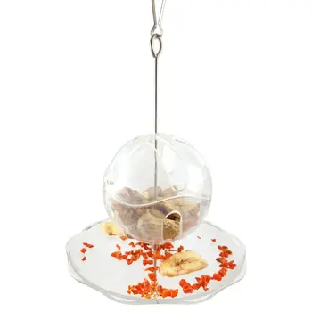 

Hanging Parrot Foraging Ball Chew Toys Bird Cage Feeder Ball with Tray for Cockatiel Budgie