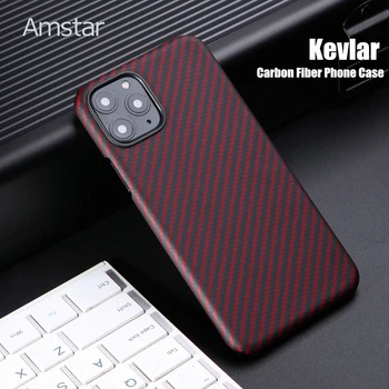 

Amstar Real Kevlar Carbon Fiber Phone Case for iPhone 11 Pro Max X XS XR 7 8 Plus AirPods Pro Ultra-thin Anti-fall Hard Cover