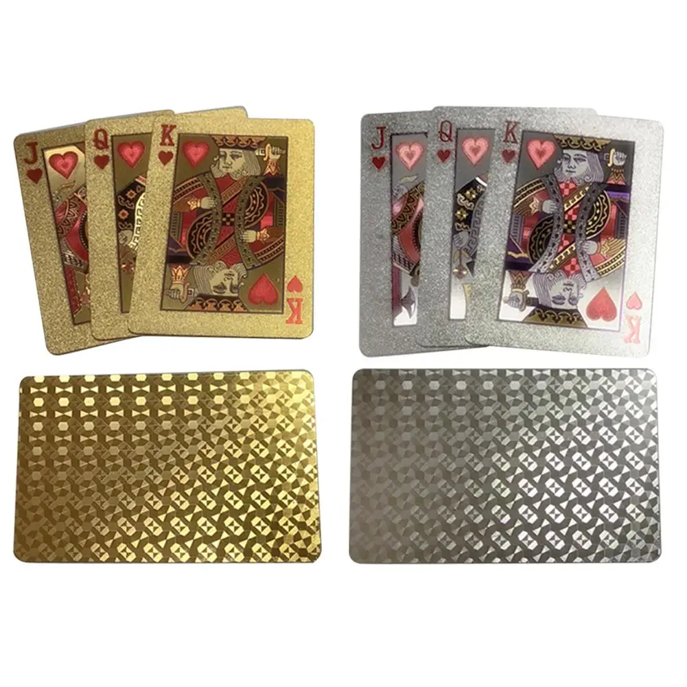 NEW Gold Foil Poker Plastic Waterproof Black For Camping Beach Swimming Pool Playing Cards #L4 | Спорт и развлечения