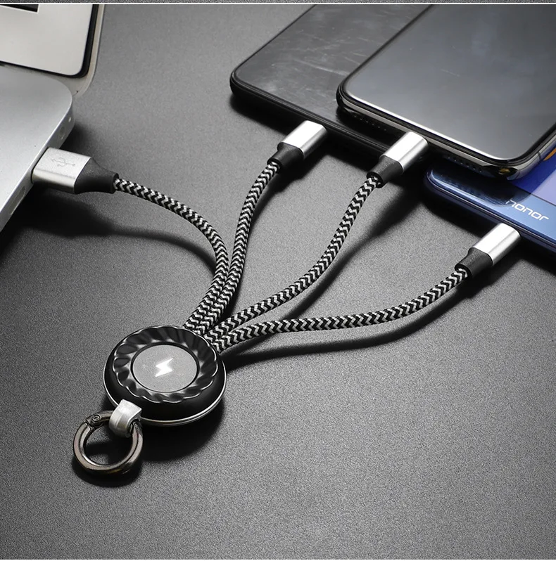 KISSCASE 3 в 1 USB кабель для huawei Xiaomi Micro usb type C кабель зарядного устройства для iPhone 11 7 кабель для зарядки Micro USB шнур зарядного устройства