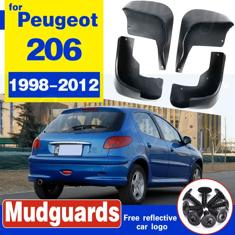4 шт. Автомобильные Брызговики для Peugeot 206 1998 2012|Грязезащита| |