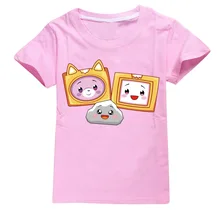  Boys Graphic Tee Cotton Short-sleeved T-shirts Lankybox Kid Clothes Teenage Girls Summer Princess T Shirt 2-16 Year Toddler Tops 