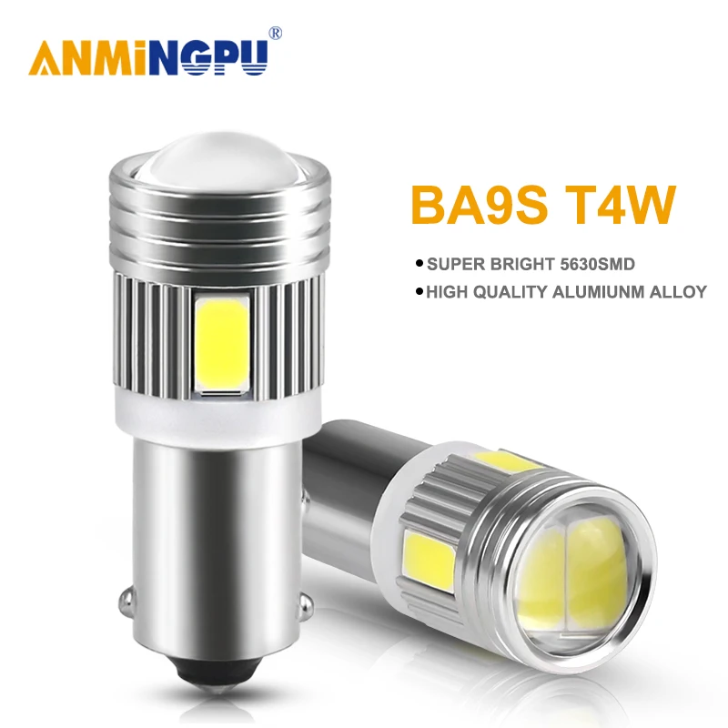 AMNINGPU 2X сигнальная лампа T4W Led 5630 чипы Ba9s 12 В Купольные светильники для чтения лампы