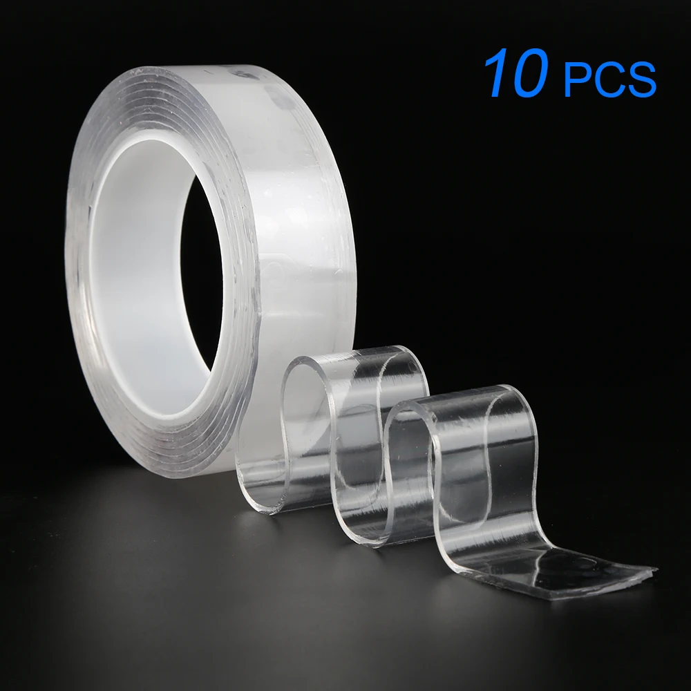 

1/3/5M Transparent Double-sided Adhesive Reusable Household Wall Tape Detachable Car Sticker Car Nano-free Magic Tape Glue Tool
