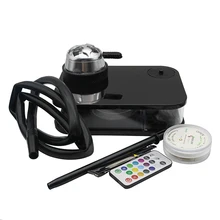 Заводская розничная Sheesha Прямая поставка Chicha пластик наргиле акриловый портативный наргиле кальян набор с светодиодный светильник