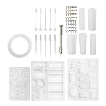 

Silicone Resin Tool Kit Casting Mold Set Includes Jewelry Pendants, Earrings, Rings and Screws Jewelry Making Tools