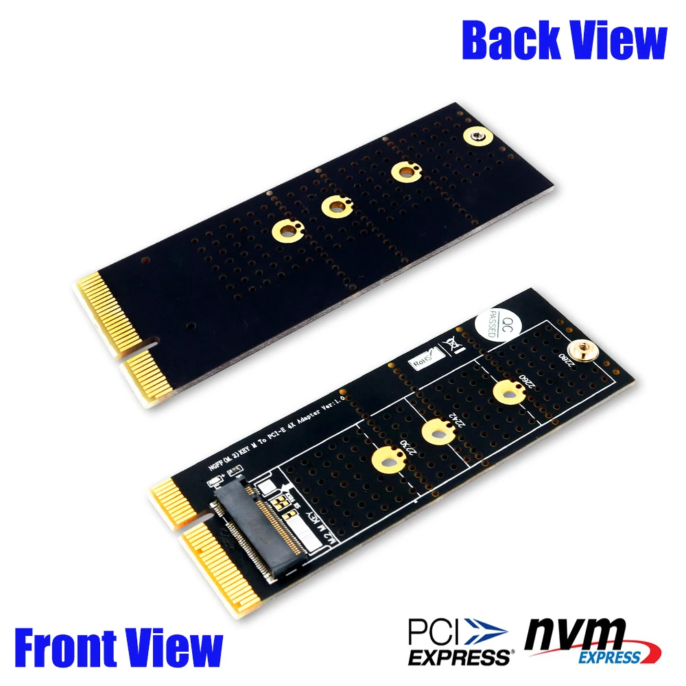 Адаптер NGFF(M.2) nvme M key SSD к PCI- E 4X с радиатором (вертикальная установка) | Компьютеры и