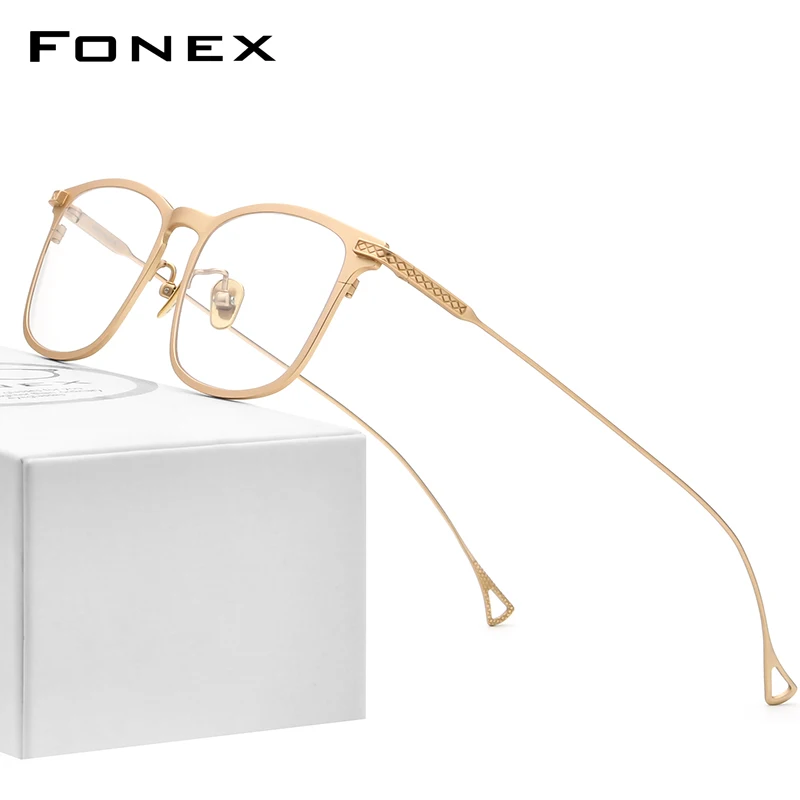 

FONEX Pure Titanium Glasses Men 2020 New Prescription Eye Glasses for Men Square Eyeglasses Myopia Optical Frames Eyewear 8523