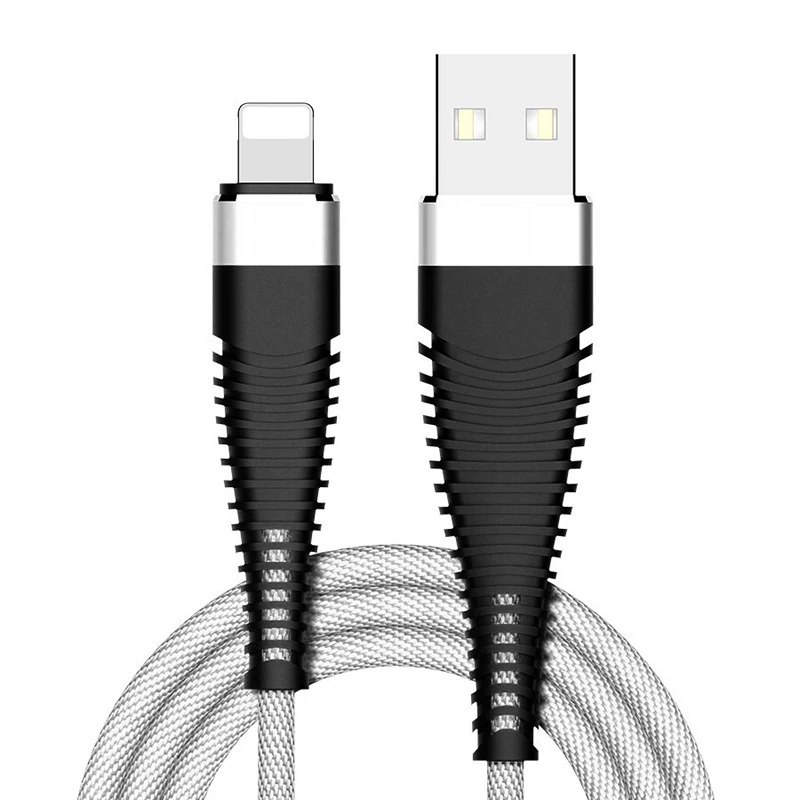 White Высокопрочный usb-кабель для iPhone Xs Max XR X 8 7 6 Plus 6s 5 iPad 2A кабель для быстрой зарядки кабель для мобильного телефона USB кабель для передачи данных 100 см - Тип штекера: White