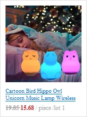 Мышки для котов светодиодный ночник сенсорный датчик 9 цветов USB на батарейках силиконовые прикроватные лампы для спальни