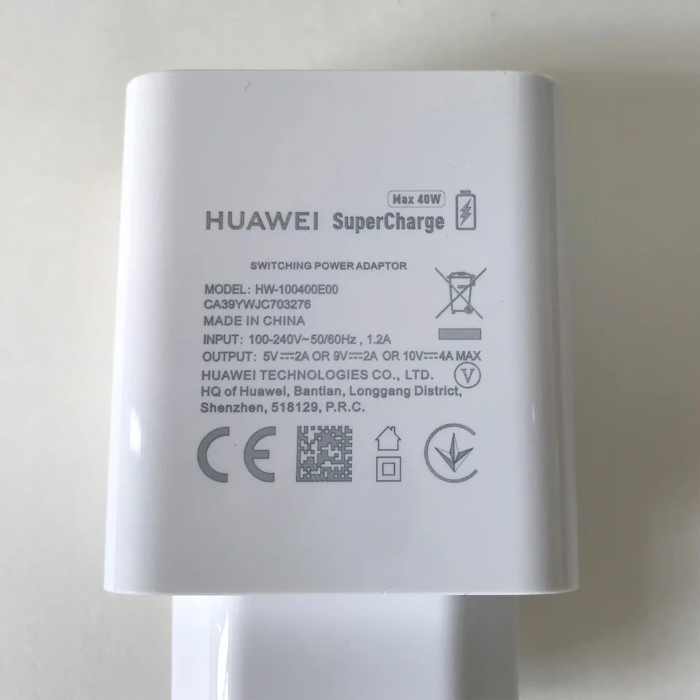 Оригинальное зарядное устройство huawei P30 Pro, 40 Вт, 10 в/4 а, адаптер SuperCharge, 100 см, 5A, кабель type-C для mate 20, 30, pro Nova, 5, Pro, Honor Magic 2