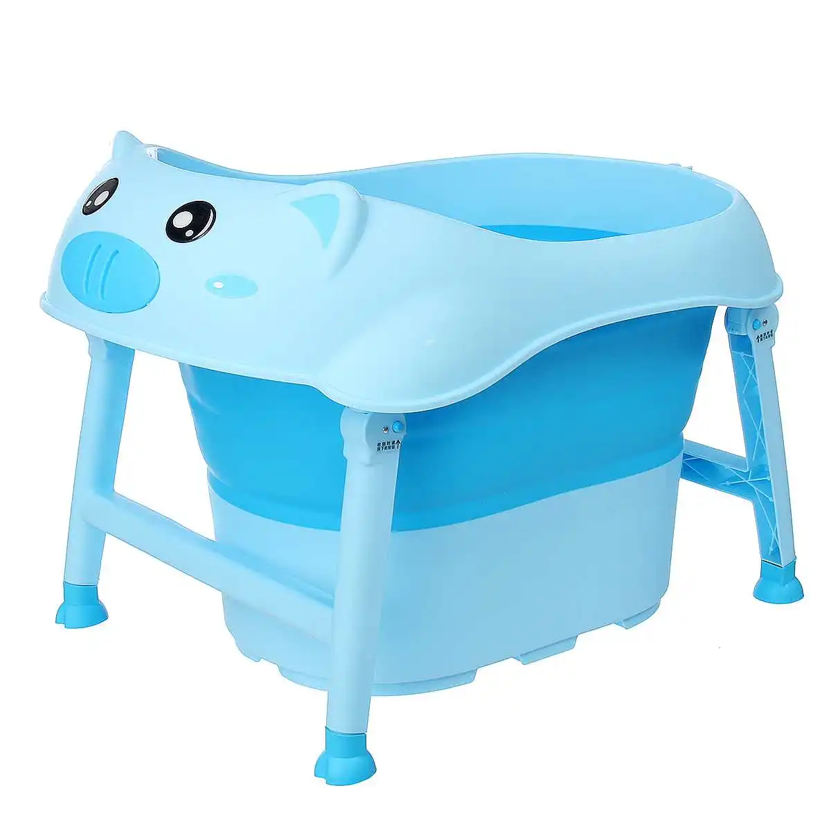 Blue Pig Большой размер, детские игрушки для душа для ванны, ведро для купания, распылитель воды, складной инструмент для детей, мультяшное милое ведро для ванны, детские игрушки - Цвет: Blue Pig
