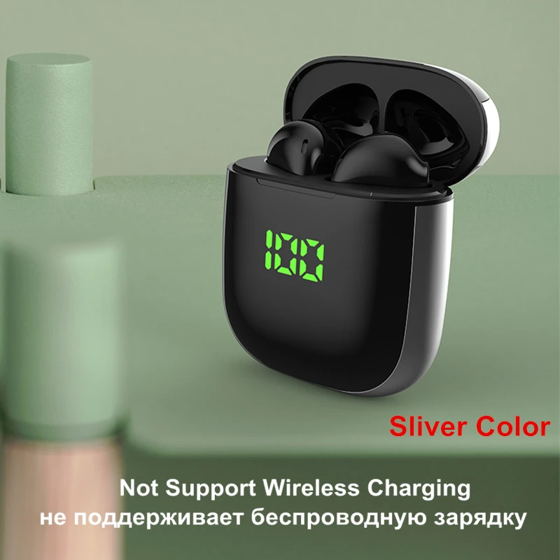 HANTOPER, Bluetooth наушники, TWS 5,0, беспроводные наушники бибибиральные вызов, наушники с зарядной коробкой, стерео гарнитура для всех телефонов - Цвет: Серебристый