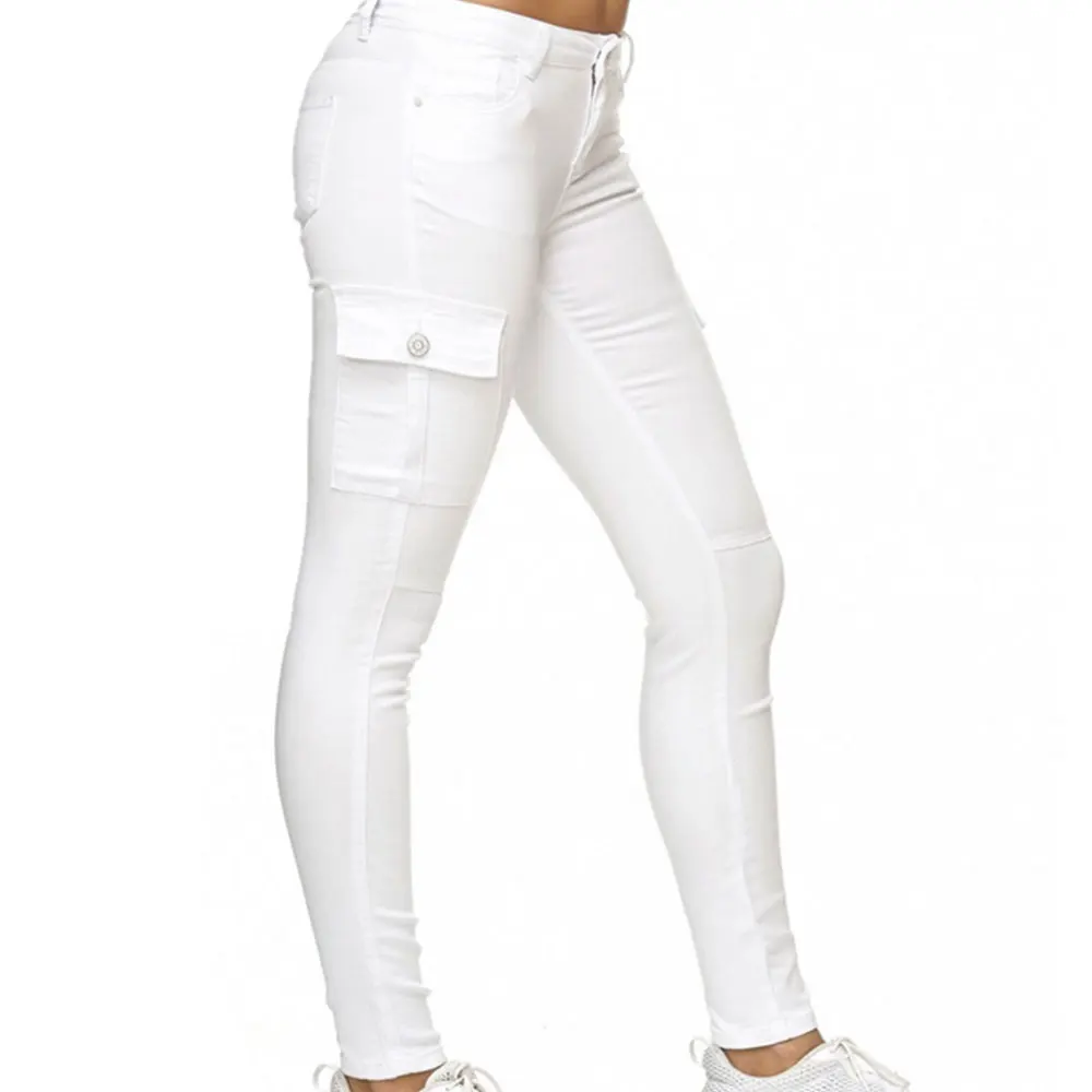 WENYUJH осенние женские повседневные модные однотонные джинсовые штаны с эластичной резинкой на талии, прямые брюки, узкие джинсовые джинсы для девушек размера плюс