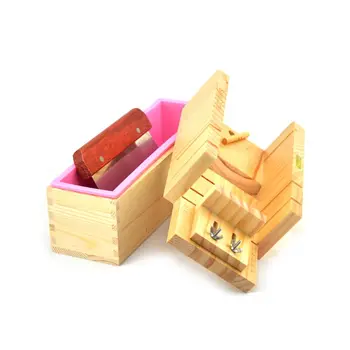 

Supplies Wooden Soap Loaf Cutter Mold and Soap Cutter Set + 1 pc Rectangle Silic