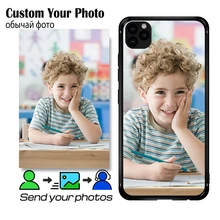 DIY CUSTOM กรณีโทรศัพท์สำหรับ iPhone 11 กรณี XR XS MAX XS X 7 8 PLUS 6 6S pro Plus สีดำนุ่ม TPU COVER ภาพส่วนบุคคล(China)