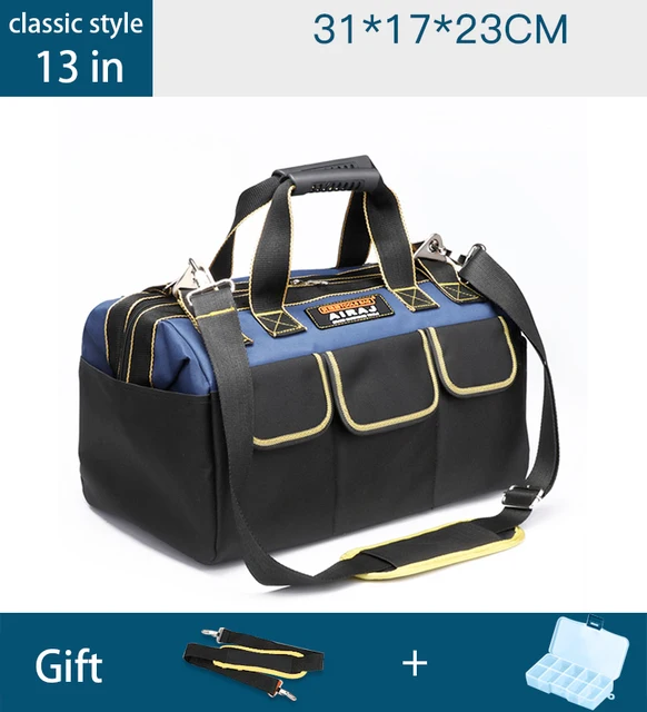 AIRAJ 2022 Upgrade Tool Bag 13/15/17/19/23 in Electrician Bag 1680D Oxford Waterproof Wear-Resistant Strong Tool Storage Toolkit 13 inch classic
