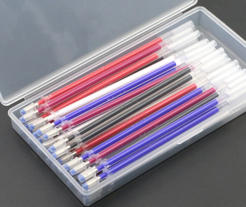 40pcs Heat Erasable Pen High Temperature Disappearing Fabric Marker Refills with Storage Box Fabric Craft Tailoring Accessories 
