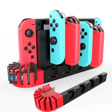 

For Nintendo Switch Charger 4 Port Joycons Controller Gamepad Charging Dock Station Switch Console Holder Charger 9 Game Slots