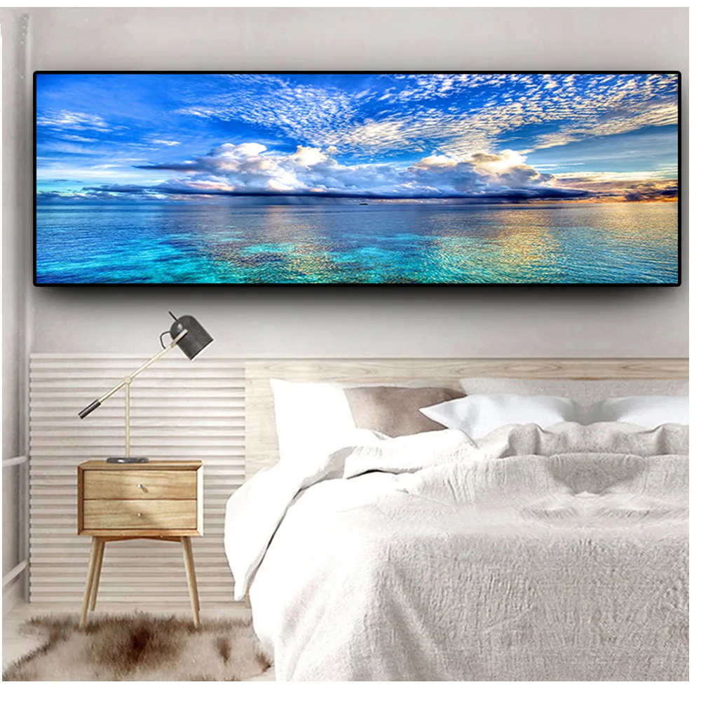 

large diamond rhinestone painting cross stitch Natural Sunset Cloud Lake Landscape full square round diamond Emeroidery FS128
