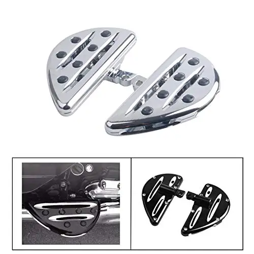 

1 Pair Motorcycle Foot Pegs CNC Cut Front & Rear Foot Pegs Foot Rests Compatibility For Harley (Chrome Passenger Floorboards)