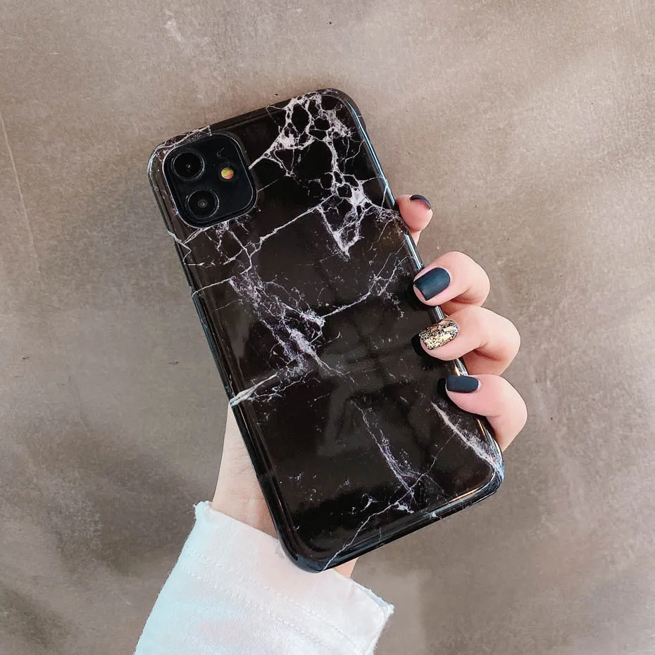Ekoneda Hard Plastic Case For iPhone 11 Pro Max XR XS Max Case Glossy Marble For iPhone 7 7Plus 8 8Plus X XR 11 Back Cover