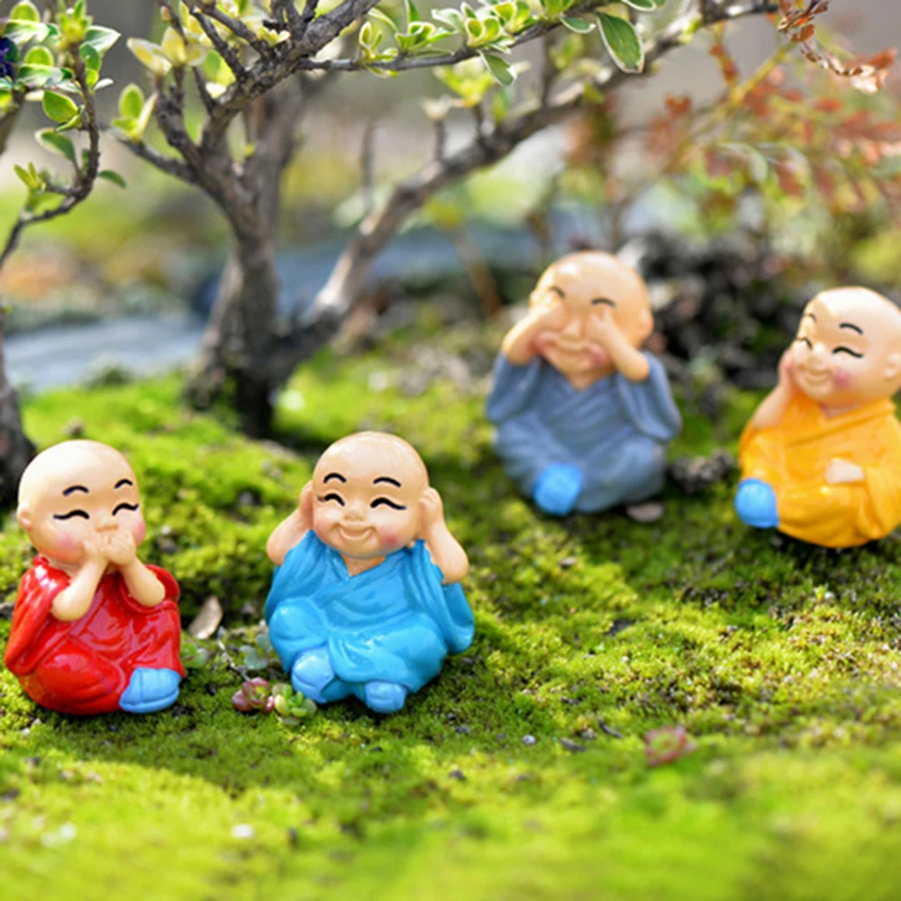 Фигурки в форме милых монахов украшение для автомобиля милые миниатюрные куклы