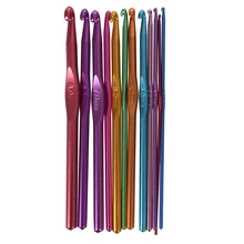 JEYL 12x набор металлических крючков для вязания крючком с чехлом для вязания, чехол для вязания, набор для рукоделия, разные цвета