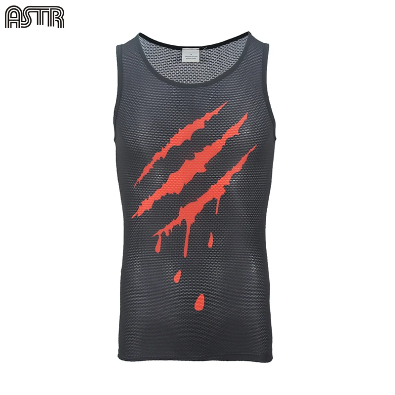 

2019 New style cycling base layer black paw monster Keep Dry sleeveless Breathable Jacquard Road MTB Bike Jersey mesh underwear