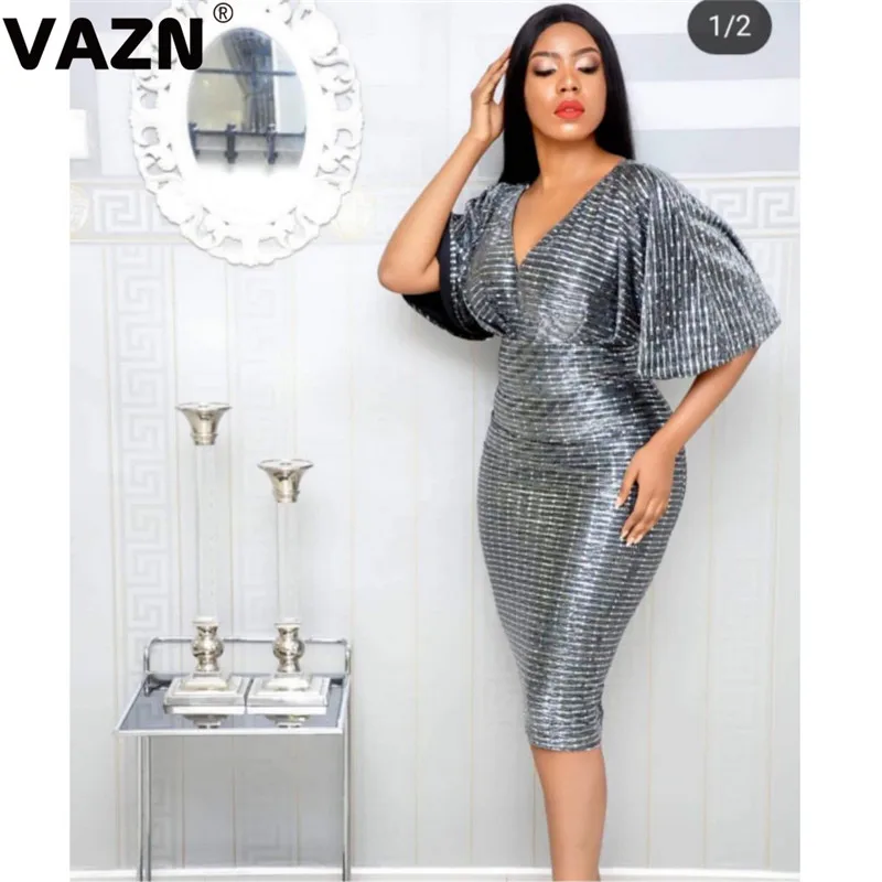 VAZ/серое Бандажное длинное платье с v-образным вырезом, вечерние, для ночного клуба, сексуальное, эластичное, обтягивающее, молодежное платье, женское платье с коротким рукавом
