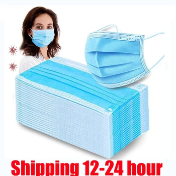 

10pcs/50Pcs/100pcs Mask Disposable Non wove 3 Layer Ply Filter Mask mouth Face mask Breathable Earloops Masks