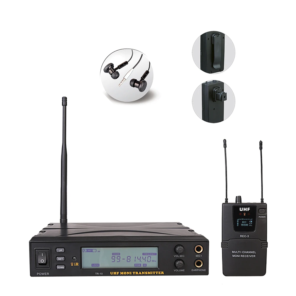 UHF Stage Monitoring Wireless Earphone 