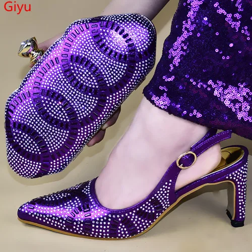 

doershow hot selling African Women Matching Italian Shoe and Bag Set Italian Shoe with Matching Bag for Wedding Ladies!HTY1-17