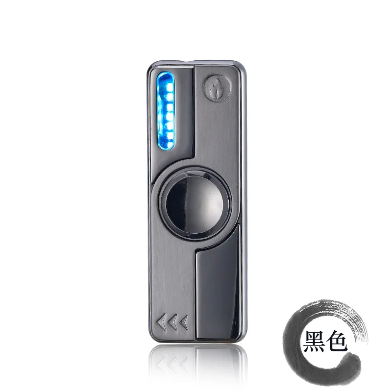New Luminous Metal Fidget Hand Spinner Top Spinners Stress USB Charging Lighters Fingertip Gyro Cigarette Accessorie Men Gift E