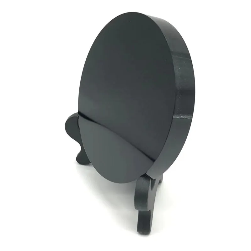 1pc 120mm natural black obsidian quartz fengshui Bright mirror circle disk crystal plate for reiki healing | Дом и сад
